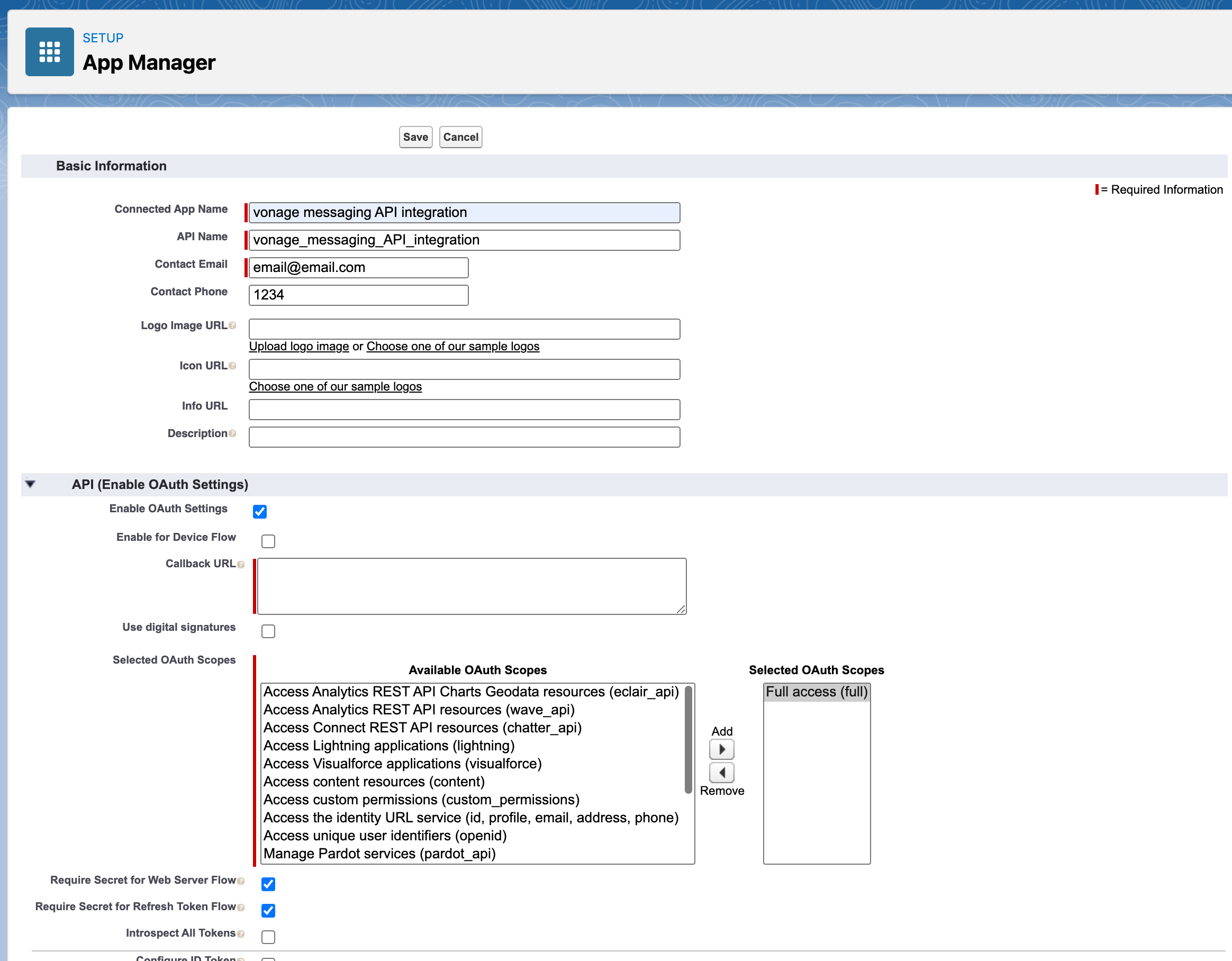 App Manager Setup View