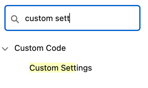 Custom Settings